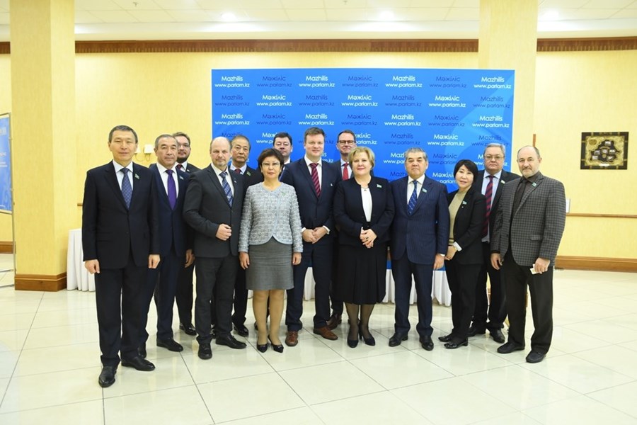 15.01.2018 Meeting of the group of the Chamber’s deputies with the delegation of the Republic of Finland headed by Ville Skinnari, Co-Chairman of “Finland – Kazakhstan” cooperation group, deputy of the Parliament of Finland