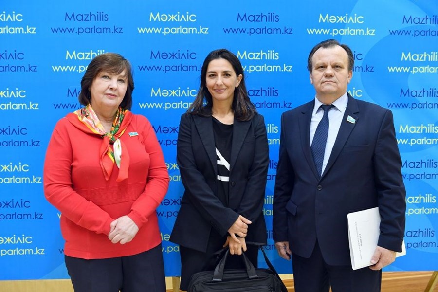 12.04.2018 Meeting of Mazhilis MP’s Svetlana Bychkova and Vasily Oleinik with  Carol Berry representative of  UNICEF  (France)